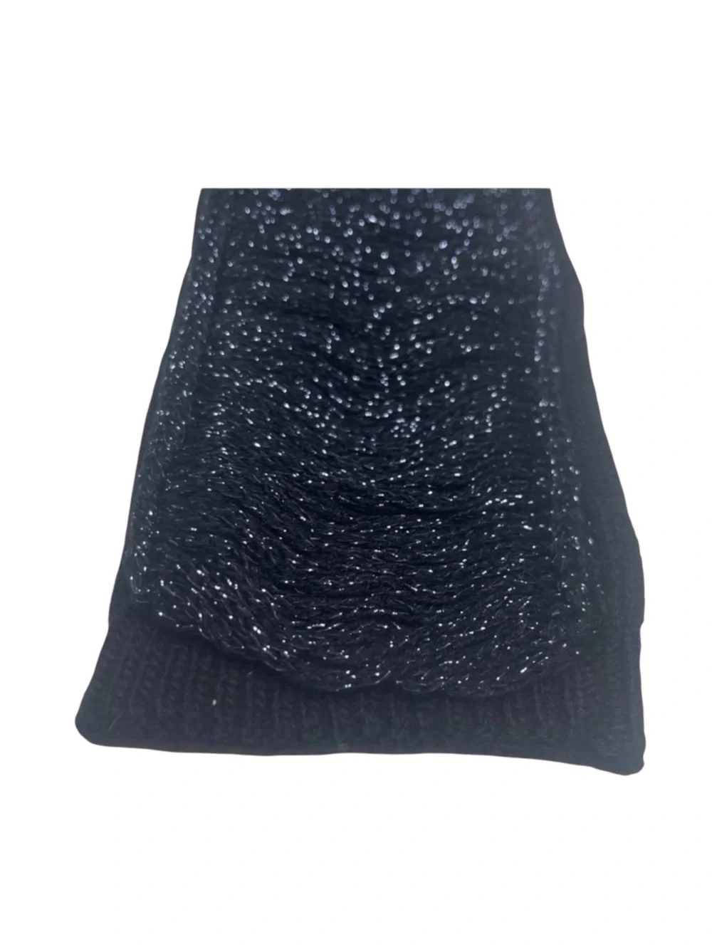 Rare: new Pencey ✵ Fringe Fingerless Gloves ✵ Black Metallic ✵ Edgy Chic Blingy